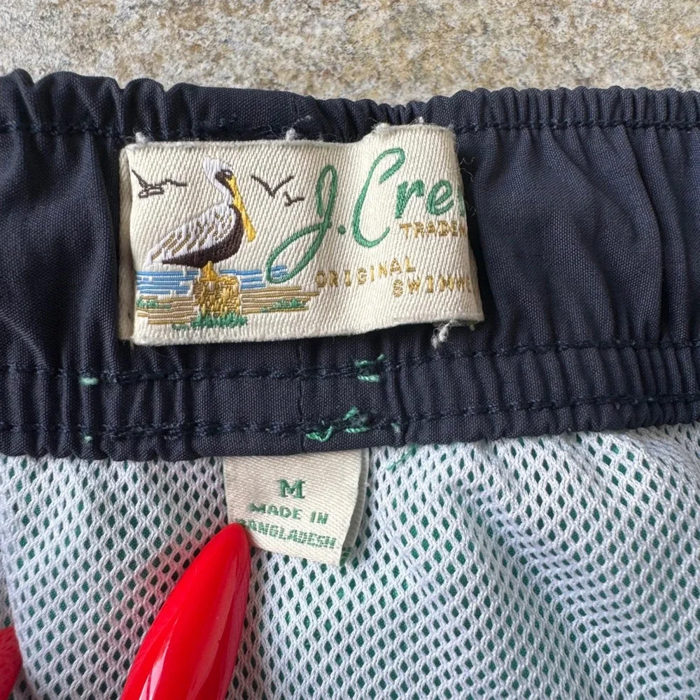 Y2K‎ J.Crew Pelican Swim Trunks Men's M Green 3 Pocket Seaworn Vintage Style